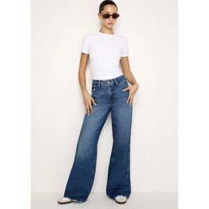 Good American Jeans Good Skate Wide Leg Women's 6/28 Blue Baggy Loose Stretch